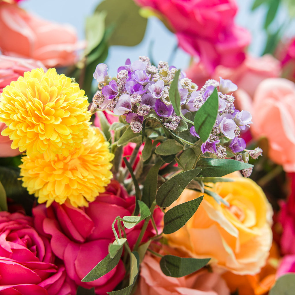 Vibrant Multicolored Artificial Flower Wall - The Epitome of Bold and Festive Style for Weddings and Events-VF-806
