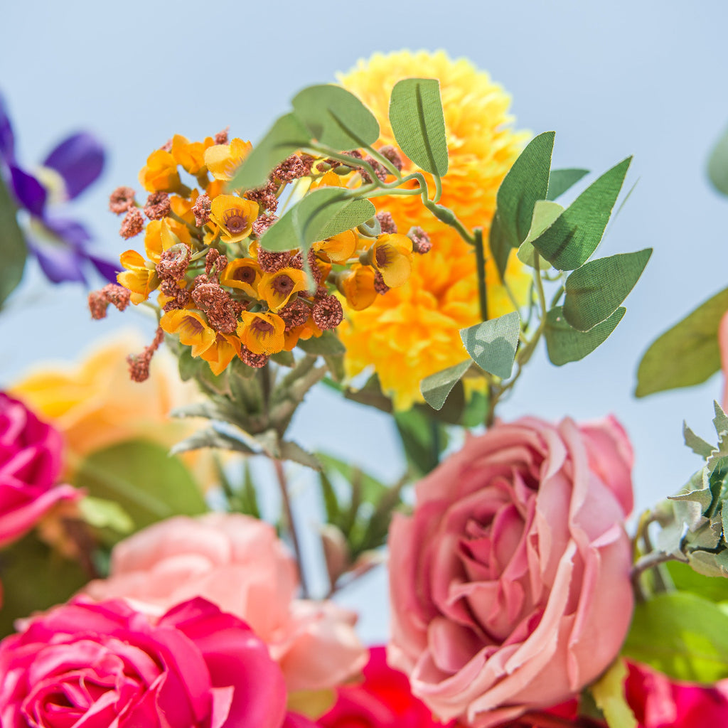 Vibrant Multicolored Artificial Flower Wall - The Epitome of Bold and Festive Style for Weddings and Events-VF-806