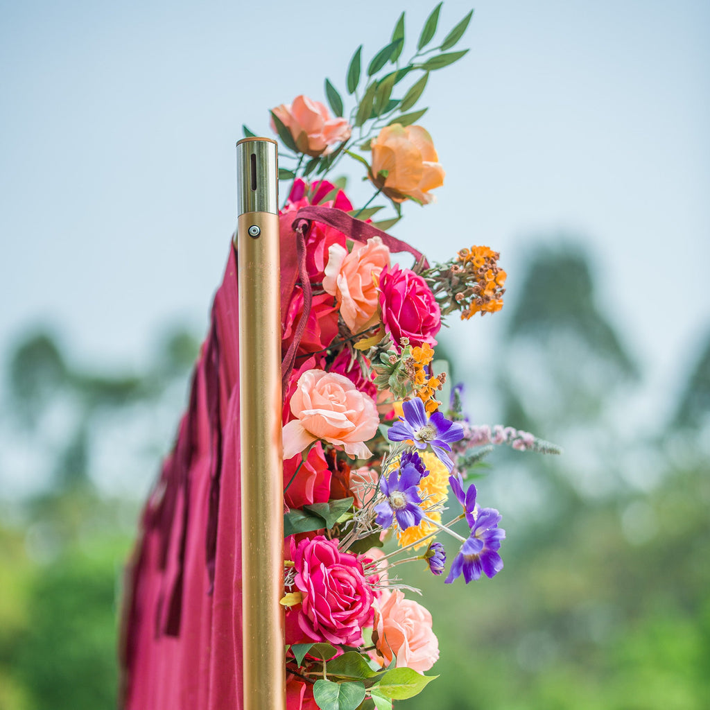 Vibrant Multicolored Artificial Flower Wall - The Epitome of Bold and Festive Style for Weddings and Events-VF-806