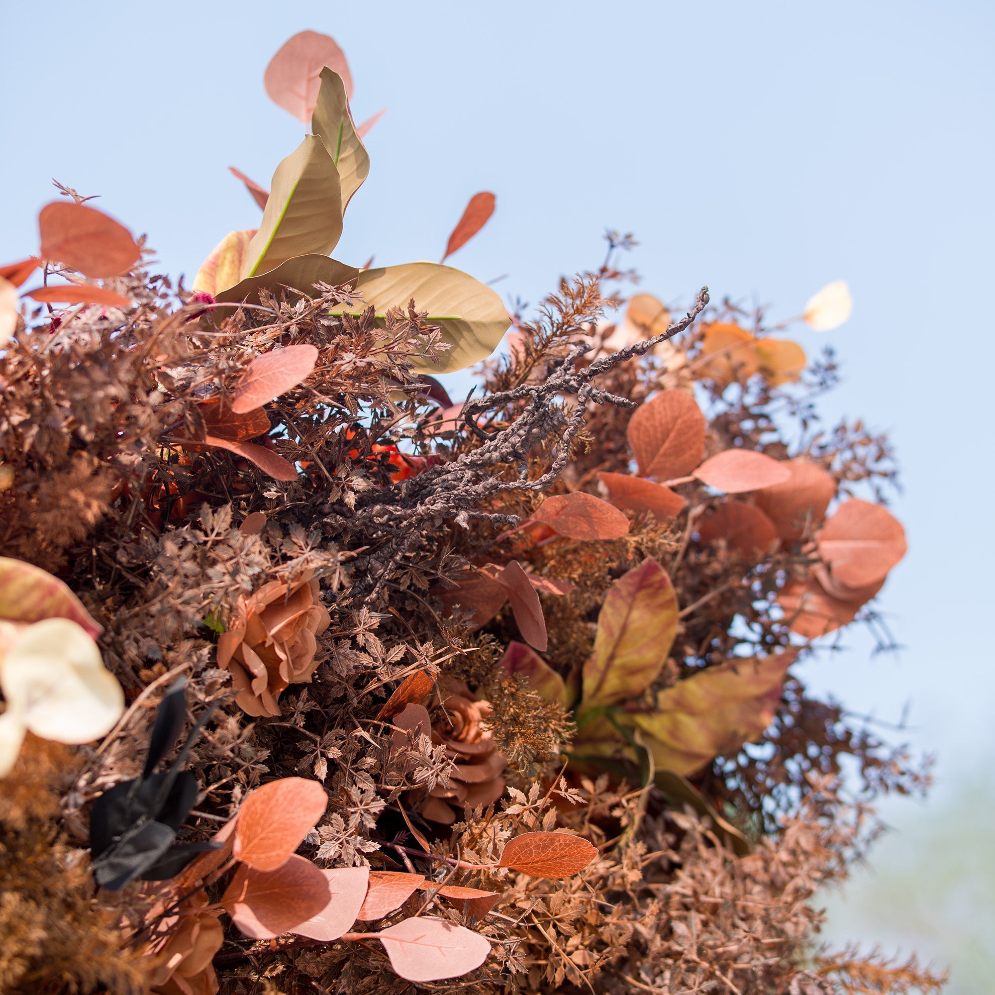 Halloween Special - Rustic and Enchanting Autumn - Inspired Artificial Flower Backdrop by ValarFlowers: A Tribute to Nature's Warmth - VF - 820