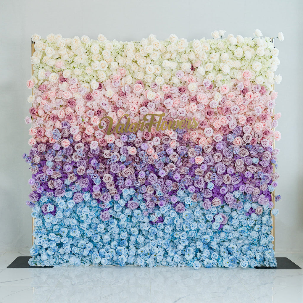 5D ValarFlowers Ombre Rainbow Artificial Flower Backdrop: A Breathtaking Floral Masterpiece for Events-VF-828-2