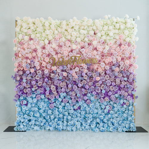 5D ValarFlowers Ombre Rainbow Artificial Flower Backdrop: A Breathtaking Floral Masterpiece for Events-VF-828-2