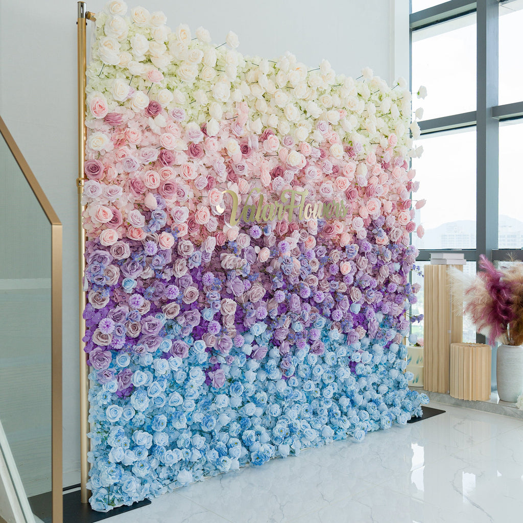 5D ValarFlowers Ombre Rainbow Artificial Flower Backdrop: A Breathtaking Floral Masterpiece for Events-VF-828-2