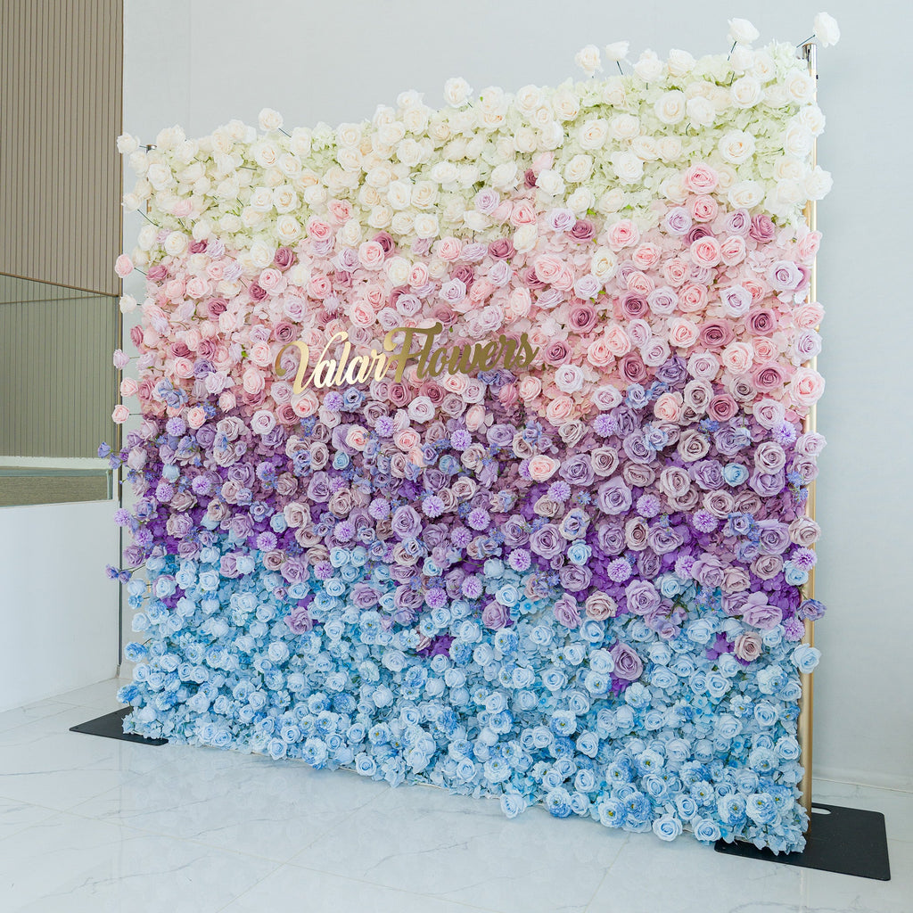 5D ValarFlowers Ombre Rainbow Artificial Flower Backdrop: A Breathtaking Floral Masterpiece for Events-VF-828-2