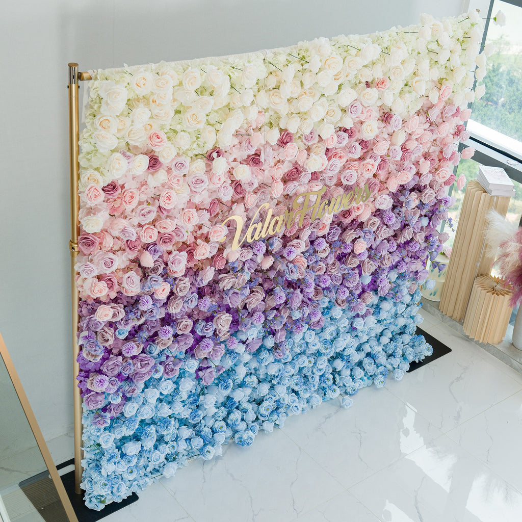 5D ValarFlowers Ombre Rainbow Artificial Flower Backdrop: A Breathtaking Floral Masterpiece for Events-VF-828-2