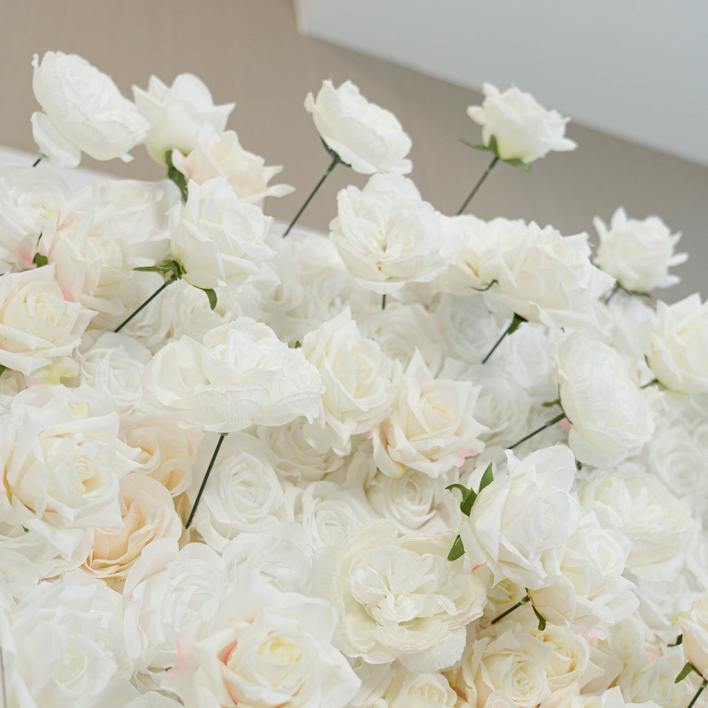 ValarFlowers Green White Pink Artificial Flower Wall Backdrop for Wedding & Event Decor VF-340