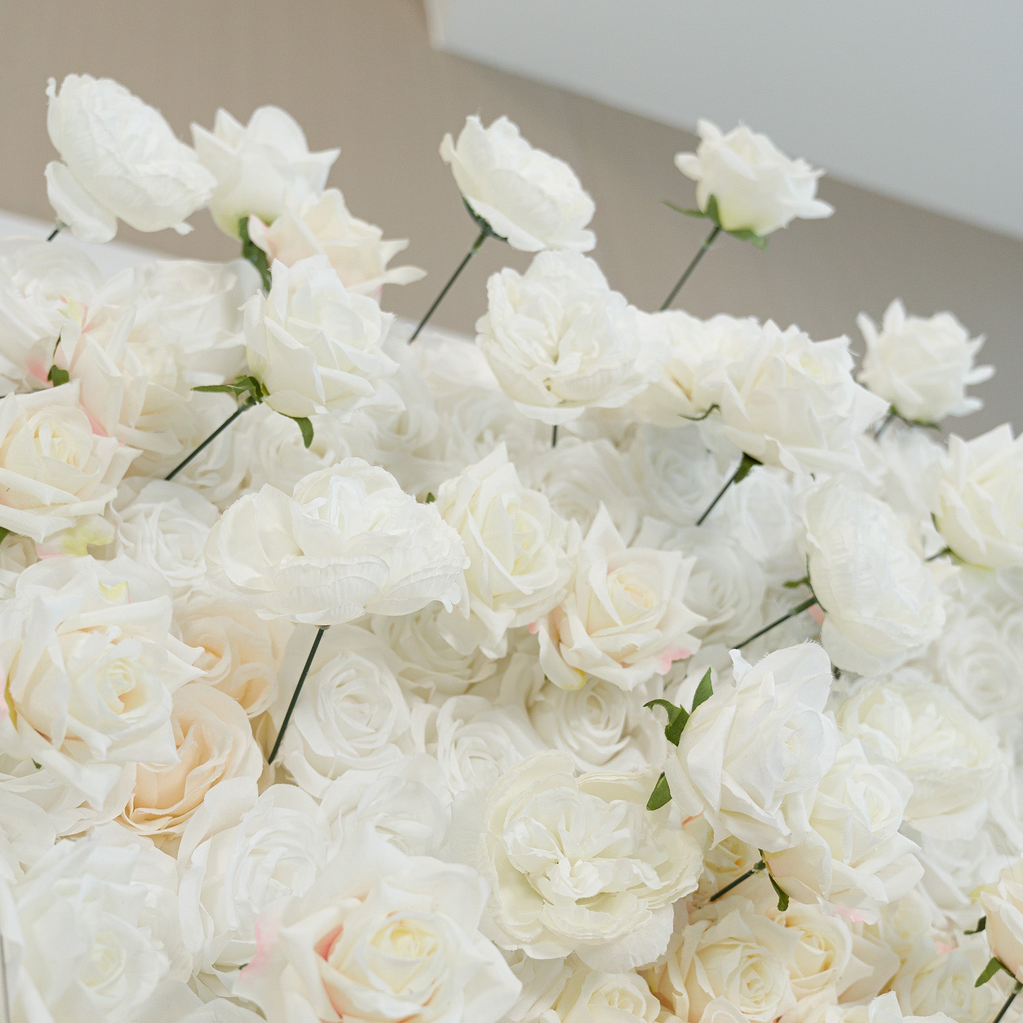 ValarFlowers Green White Pink Artificial Flower Wall Backdrop for Wedding & Event Decor VF-340