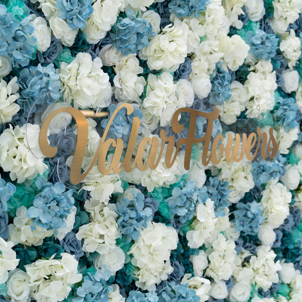 ValarFlowers Blue and White Rose Floral Backdrop: A Serene Elegance for Weddings and Special Occasions And Proposals and Outdoor Events and Photography - VF - 825