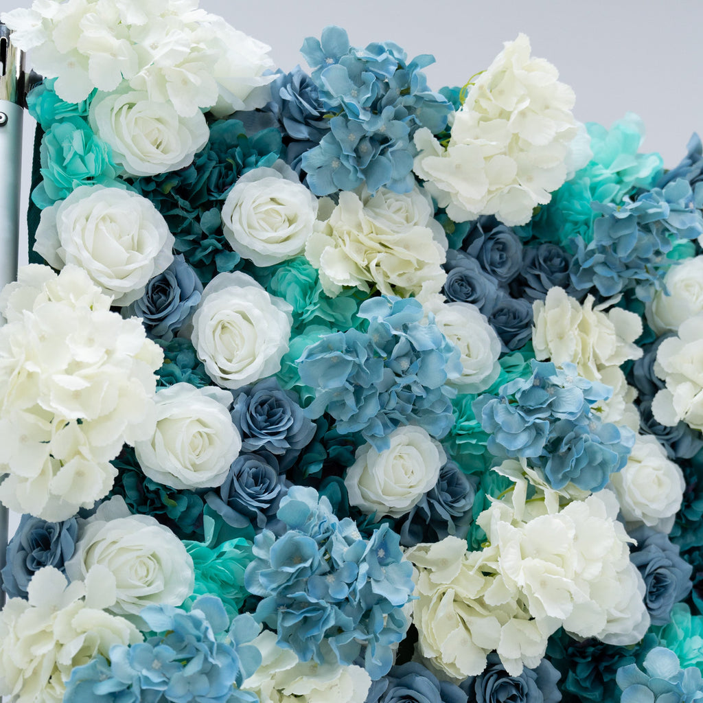 ValarFlowers Blue and White Rose Floral Backdrop: A Serene Elegance for Weddings and Special Occasions And Proposals and Outdoor Events and Photography - VF - 825