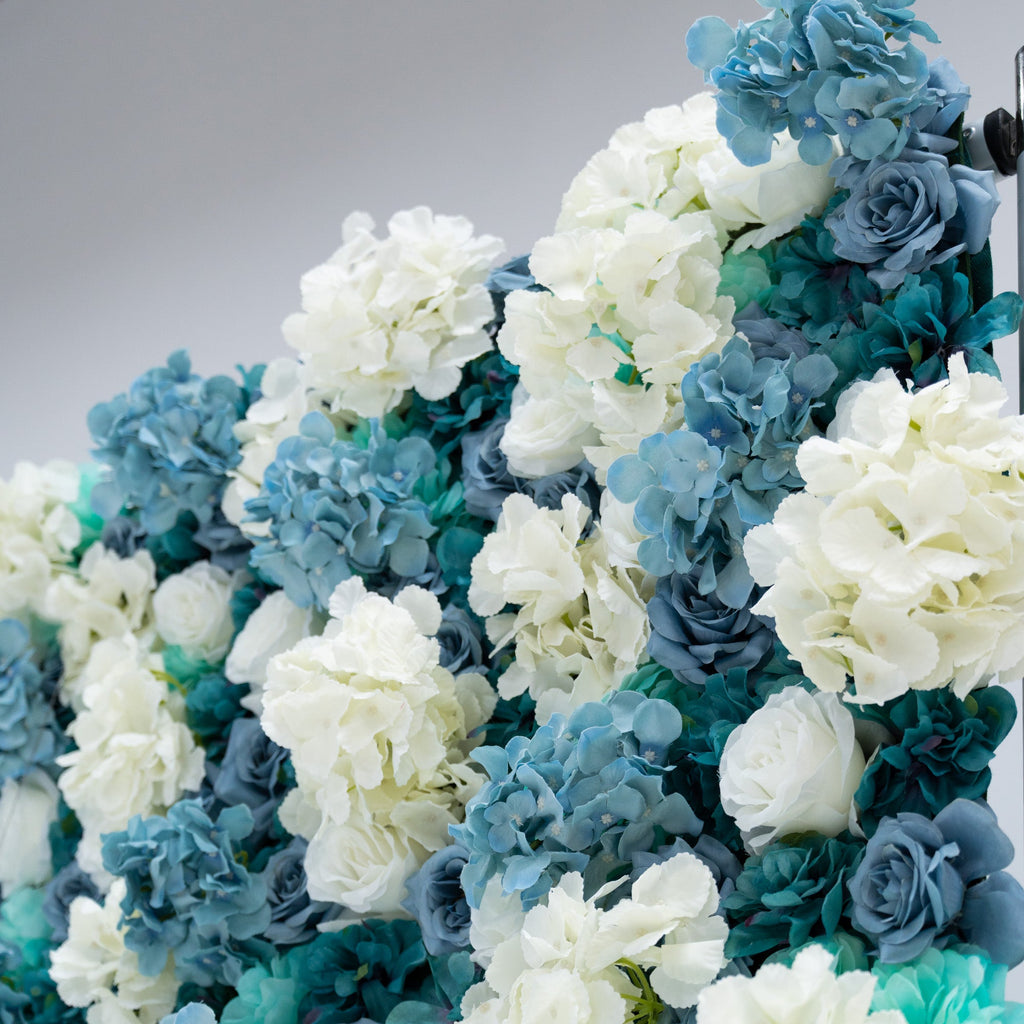 ValarFlowers Blue and White Rose Floral Backdrop: A Serene Elegance for Weddings and Special Occasions And Proposals and Outdoor Events and Photography - VF - 825