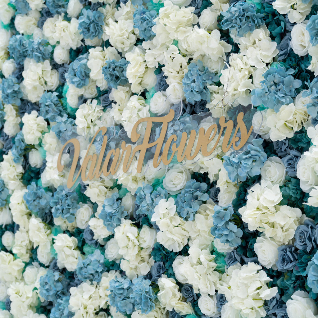 ValarFlowers Blue and White Rose Floral Backdrop: A Serene Elegance for Weddings and Special Occasions And Proposals and Outdoor Events and Photography - VF - 825