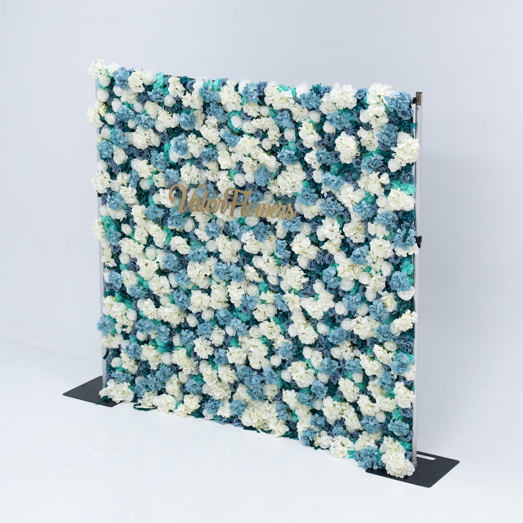 ValarFlowers Blue and White Rose Floral Backdrop: A Serene Elegance for Weddings and Special Occasions And Proposals and Outdoor Events and Photography - VF - 825