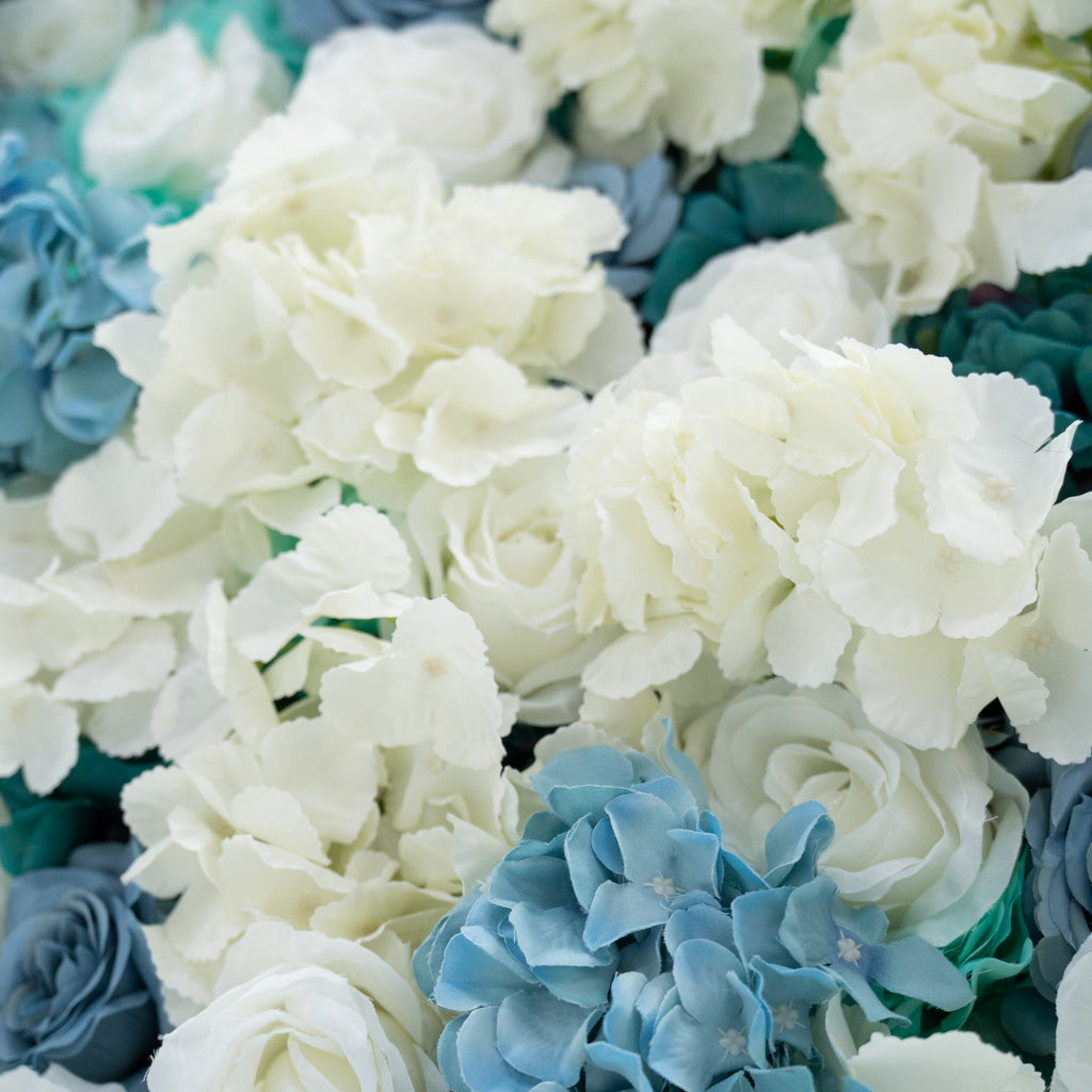ValarFlowers Blue and White Rose Floral Backdrop: A Serene Elegance for Weddings and Special Occasions And Proposals and Outdoor Events and Photography - VF - 825