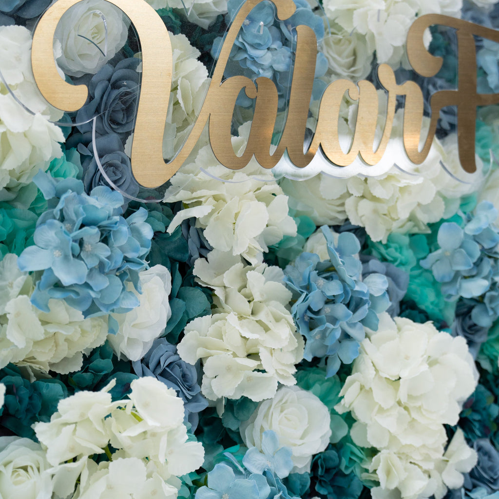 ValarFlowers Blue and White Rose Floral Backdrop: A Serene Elegance for Weddings and Special Occasions And Proposals and Outdoor Events and Photography - VF - 825
