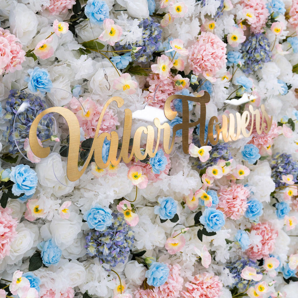 ValarFlowers Pastel Blue. Pink and White Floral Backdrop: A Dreamy Elegance for Weddings and Special Occasions And Proposals and Outdoor Events and Photography - VF - 826