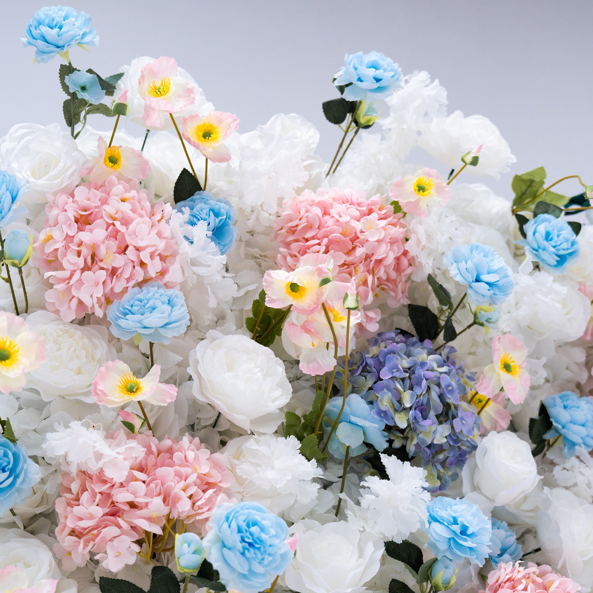 ValarFlowers Pastel Blue. Pink and White Floral Backdrop: A Dreamy Elegance for Weddings and Special Occasions And Proposals and Outdoor Events and Photography - VF - 826