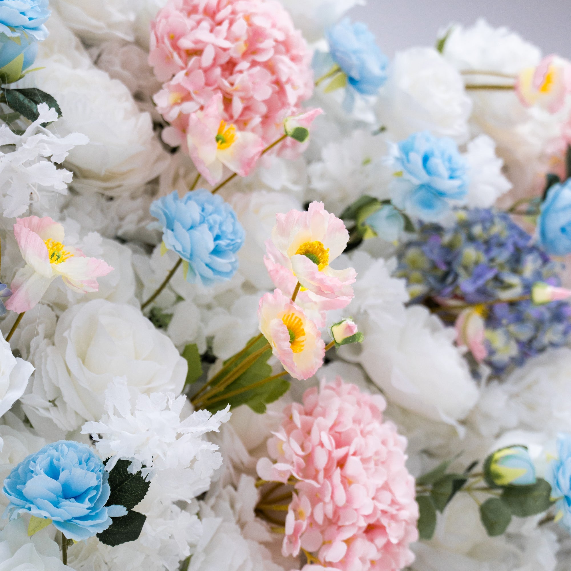 ValarFlowers Pastel Blue. Pink and White Floral Backdrop: A Dreamy Elegance for Weddings and Special Occasions And Proposals and Outdoor Events and Photography - VF - 826