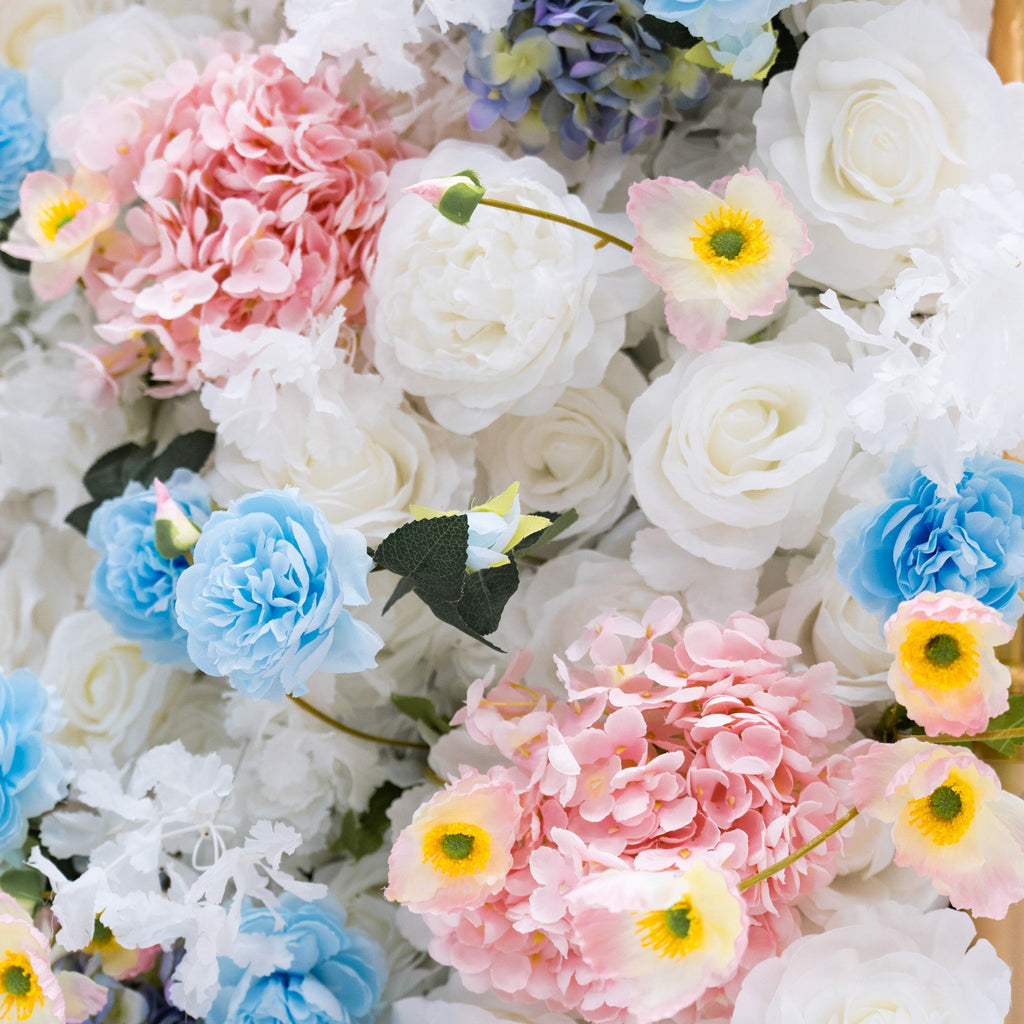 ValarFlowers Pastel Blue. Pink and White Floral Backdrop: A Dreamy Elegance for Weddings and Special Occasions And Proposals and Outdoor Events and Photography - VF - 826
