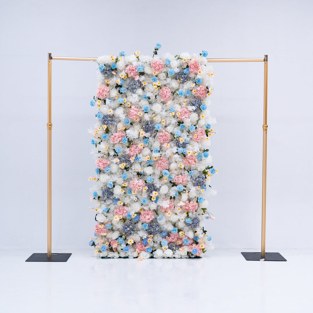 ValarFlowers Pastel Blue. Pink and White Floral Backdrop: A Dreamy Elegance for Weddings and Special Occasions And Proposals and Outdoor Events and Photography - VF - 826