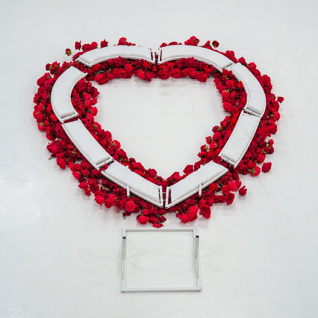 ValarFlowers Red Rose Heart - Shaped Floral Backdrop: A Romantic Proposal & Event Centerpiece-HA-405