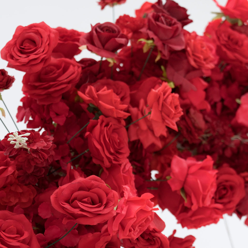 ValarFlowers Red Rose Heart - Shaped Floral Backdrop: A Romantic Proposal & Event Centerpiece-HA-405
