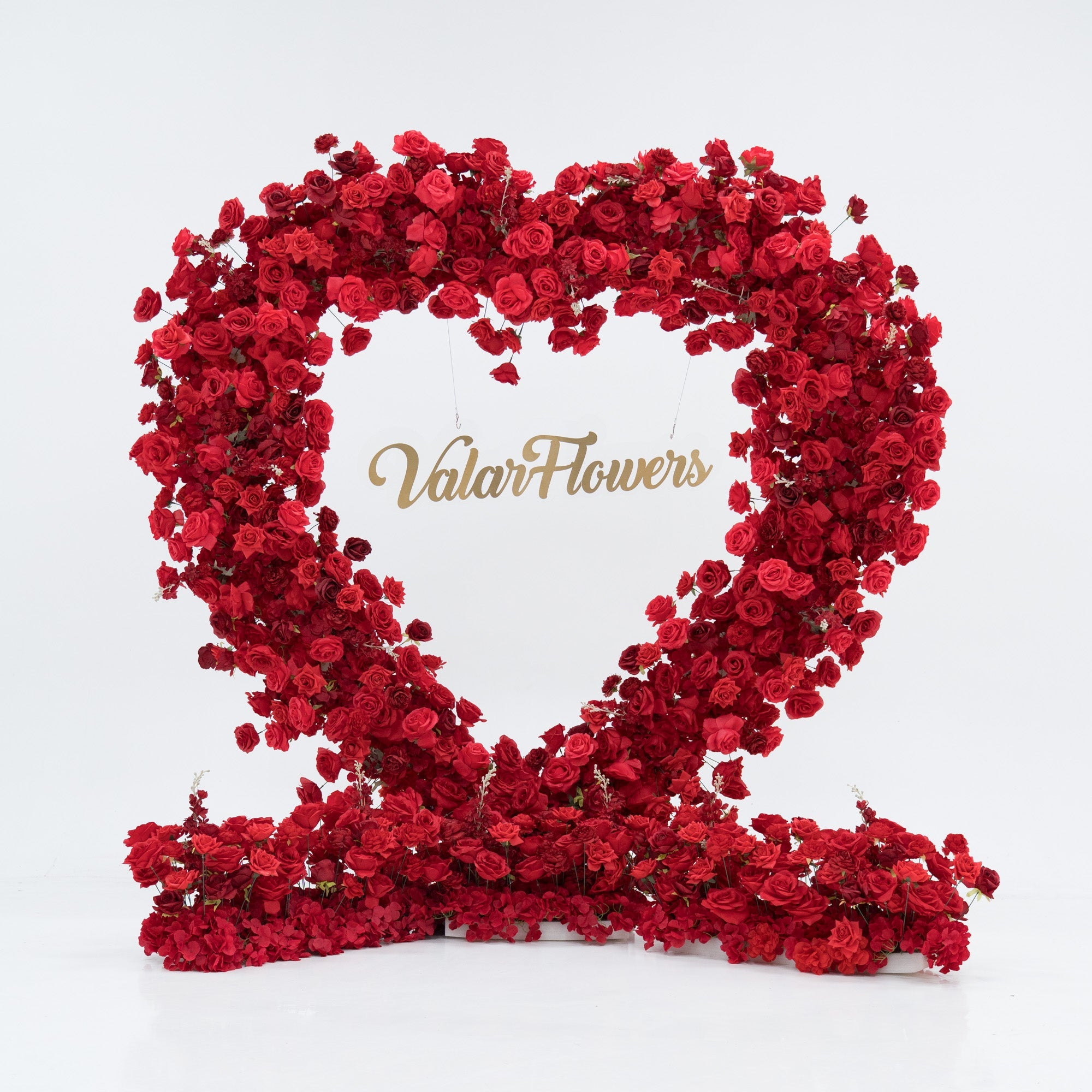 ValarFlowers Red Rose Heart - Shaped Floral Backdrop: A Romantic Proposal & Event Centerpiece-HA-405