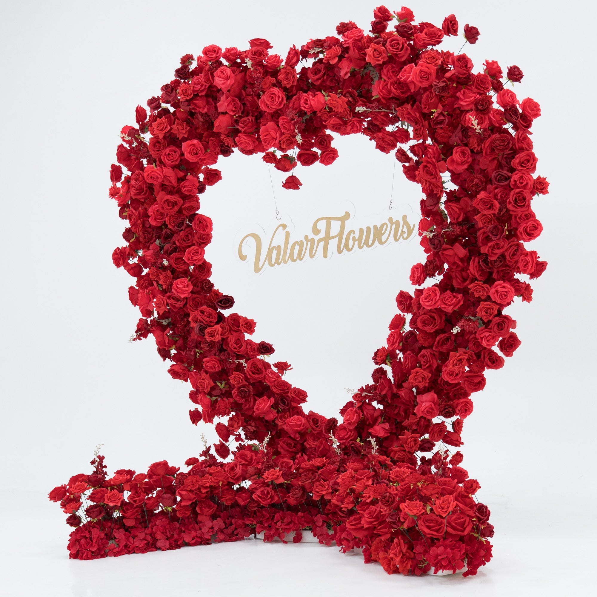 ValarFlowers Red Rose Heart - Shaped Floral Backdrop: A Romantic Proposal & Event Centerpiece-HA-405