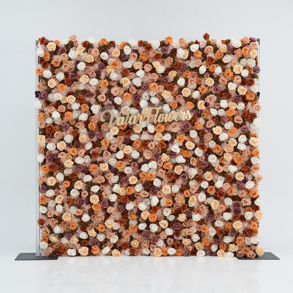 ValarFlowers 3D Autumn - Toned Floral Wall Backdrop: Warm & Luxurious Event Centerpiece-VF-580
