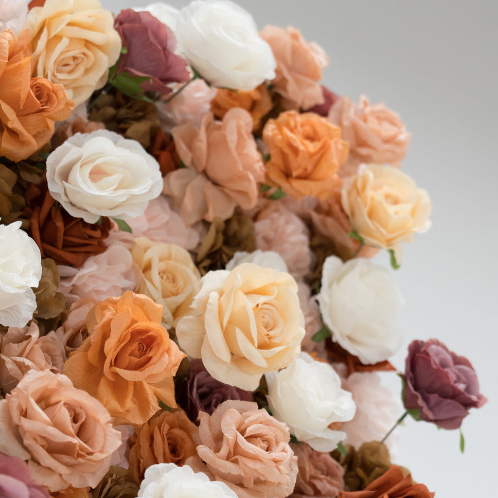 ValarFlowers 3D Autumn - Toned Floral Wall Backdrop: Warm & Luxurious Event Centerpiece-VF-580