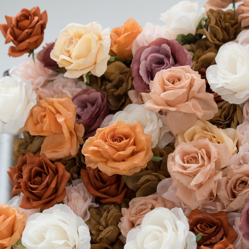 ValarFlowers 3D Autumn - Toned Floral Wall Backdrop: Warm & Luxurious Event Centerpiece-VF-580