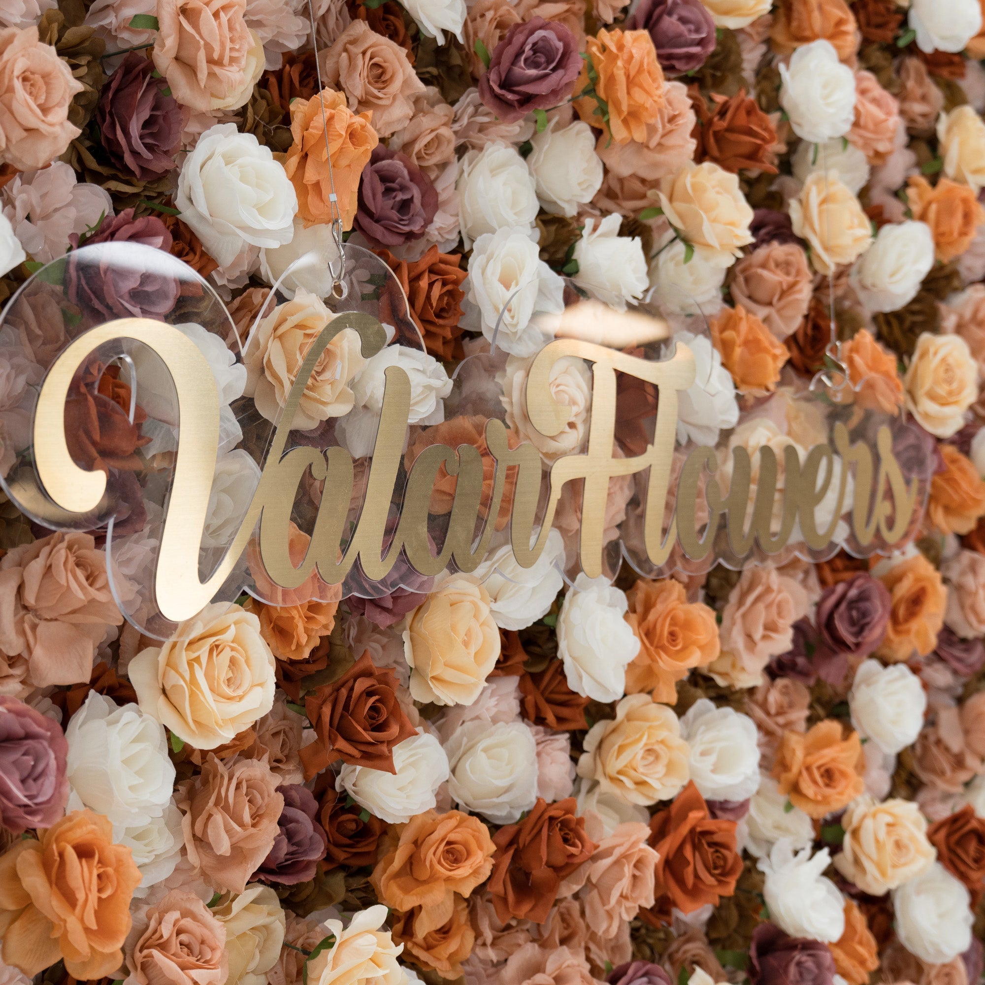 ValarFlowers 3D Autumn - Toned Floral Wall Backdrop: Warm & Luxurious Event Centerpiece-VF-580