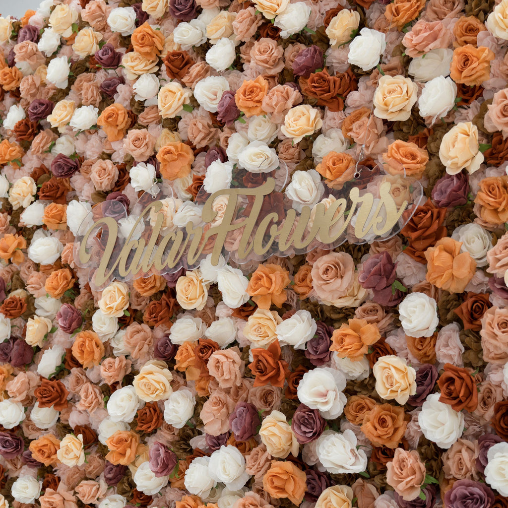 ValarFlowers 3D Autumn - Toned Floral Wall Backdrop: Warm & Luxurious Event Centerpiece-VF-580