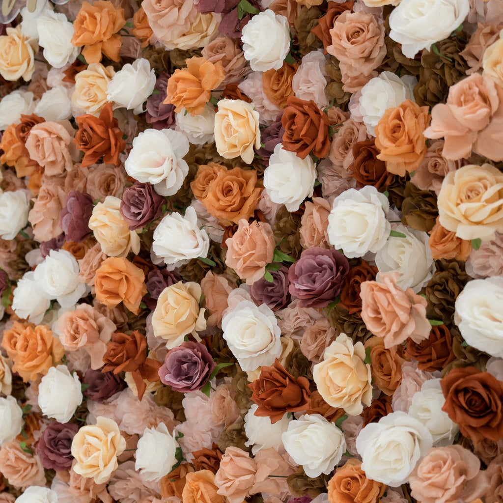 ValarFlowers 3D Autumn - Toned Floral Wall Backdrop: Warm & Luxurious Event Centerpiece-VF-580