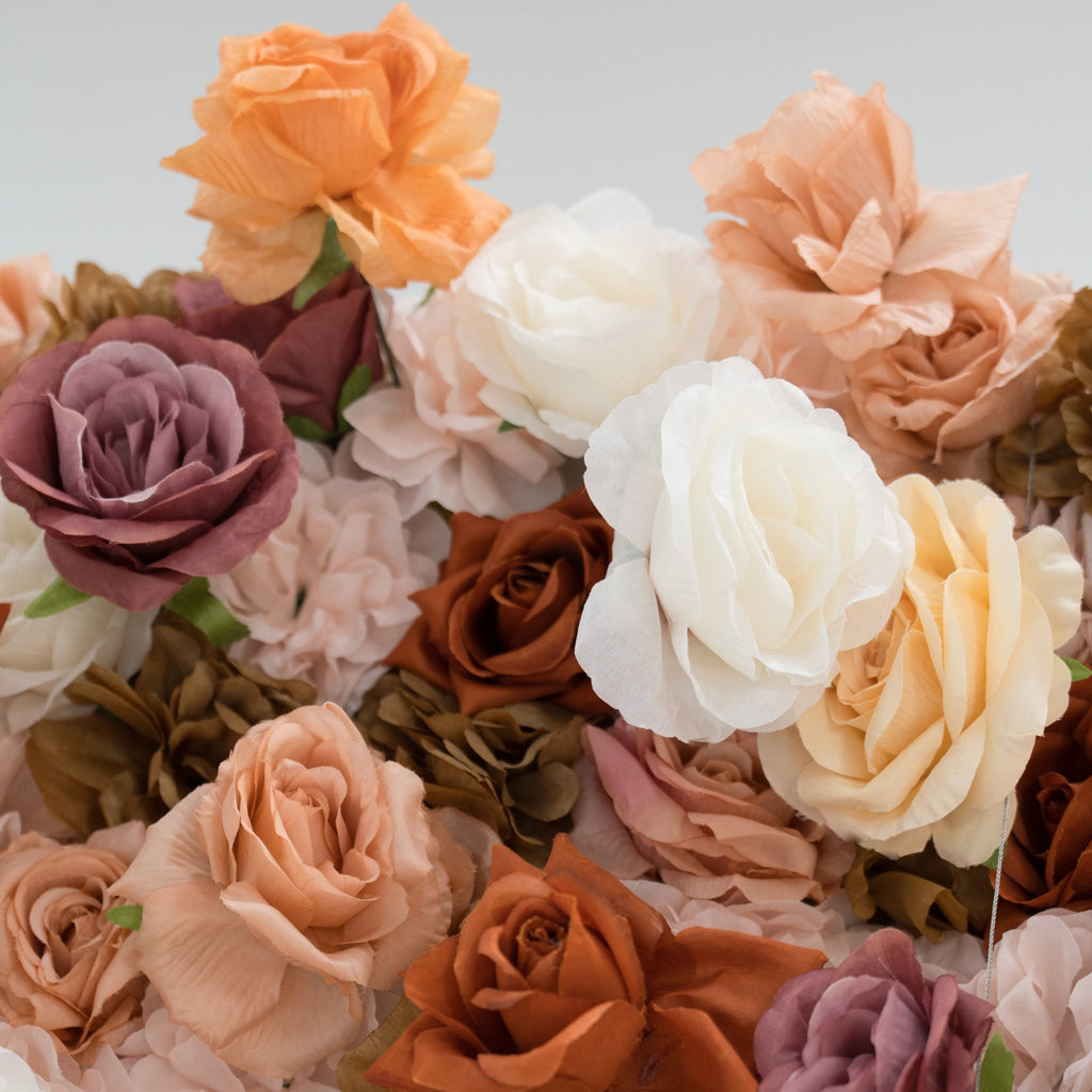 ValarFlowers 3D Autumn - Toned Floral Wall Backdrop: Warm & Luxurious Event Centerpiece-VF-580