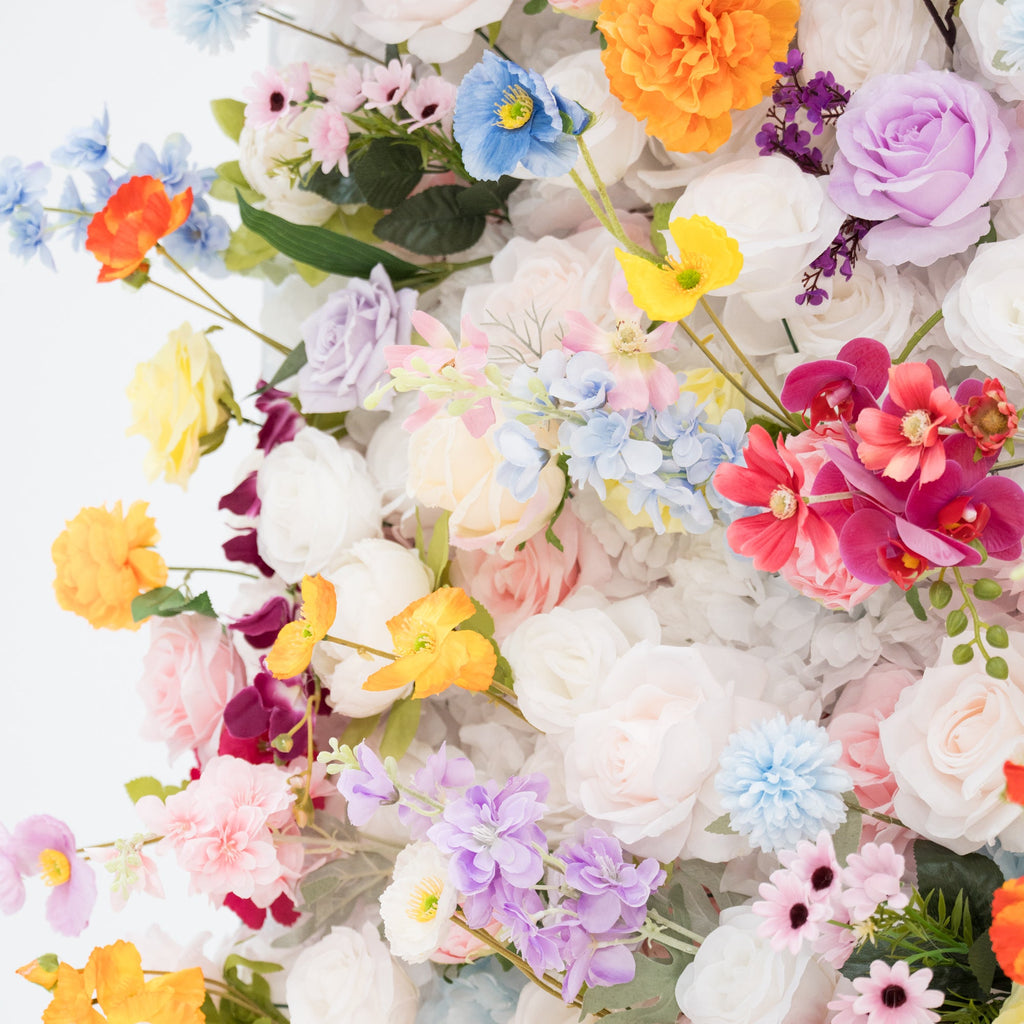 Vibrant Multicolor Artificial Flower Backdrop: Lush Mixed Blooms for Weddings & Events - Ideal for Every Celebration -VF-811-3