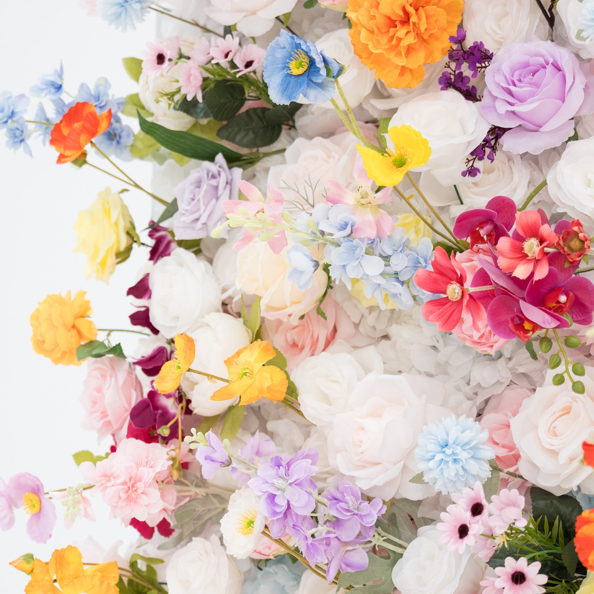 Vibrant Multicolor Artificial Flower Backdrop: Lush Mixed Blooms for Weddings & Events - Ideal for Every Celebration -VF-811-3