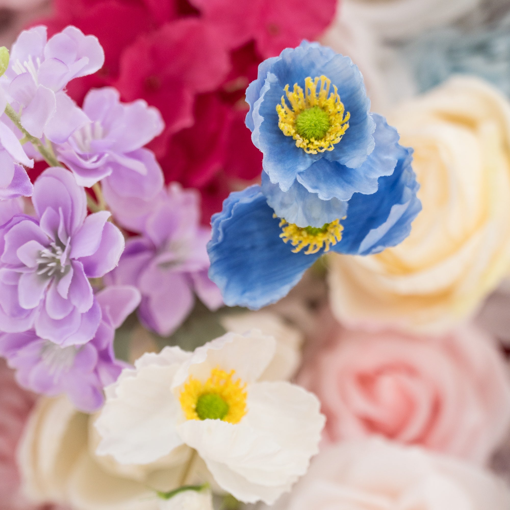 Vibrant Multicolor Artificial Flower Backdrop: Lush Mixed Blooms for Weddings & Events - Ideal for Every Celebration -VF-811-3