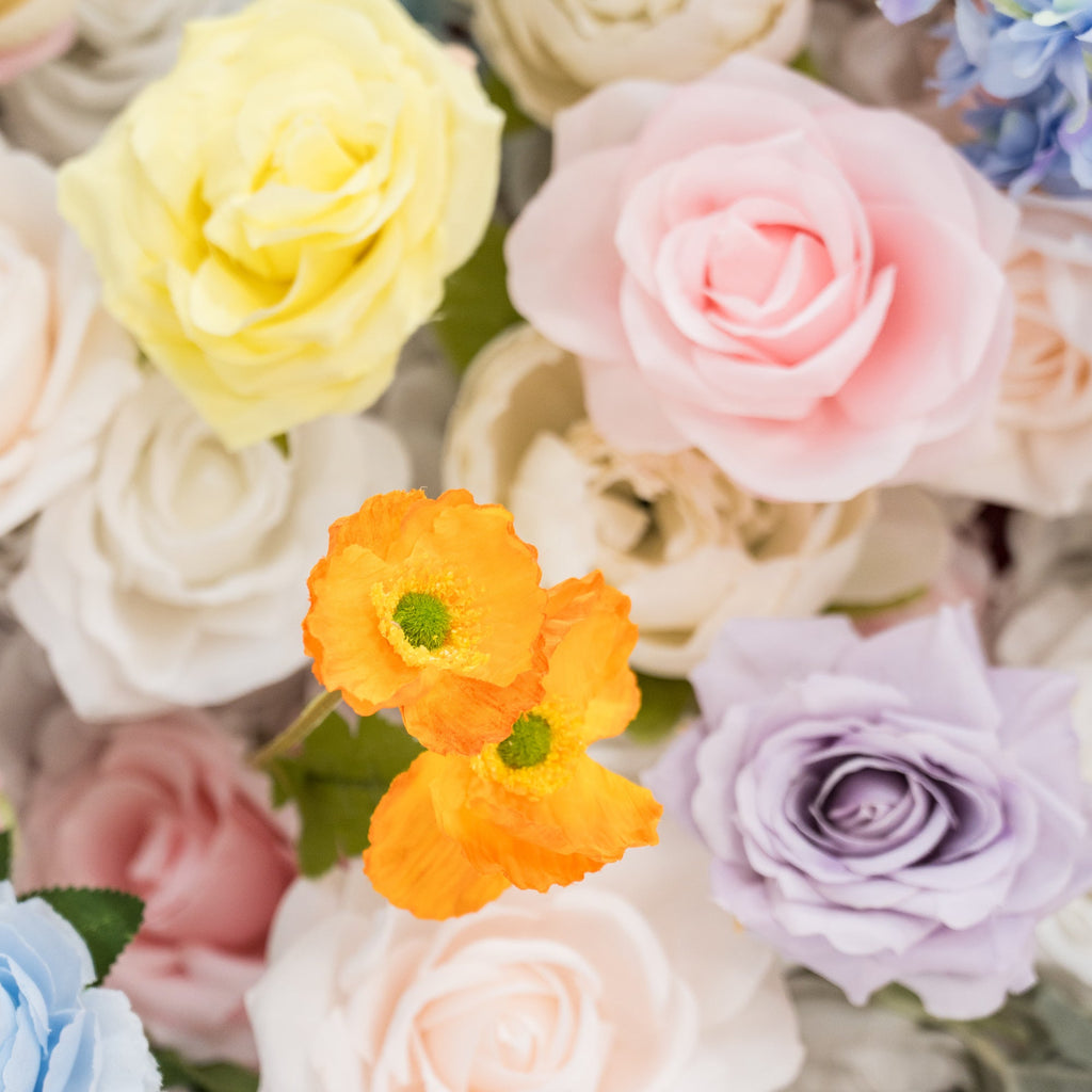 Vibrant Multicolor Artificial Flower Backdrop: Lush Mixed Blooms for Weddings & Events - Ideal for Every Celebration -VF-811-3