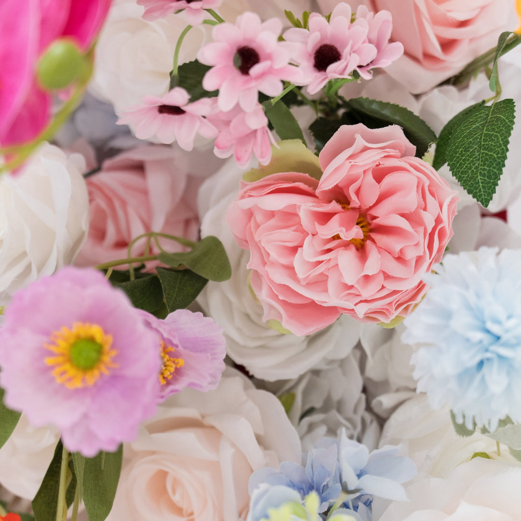 Vibrant Multicolor Artificial Flower Backdrop: Lush Mixed Blooms for Weddings & Events - Ideal for Every Celebration -VF-811-3
