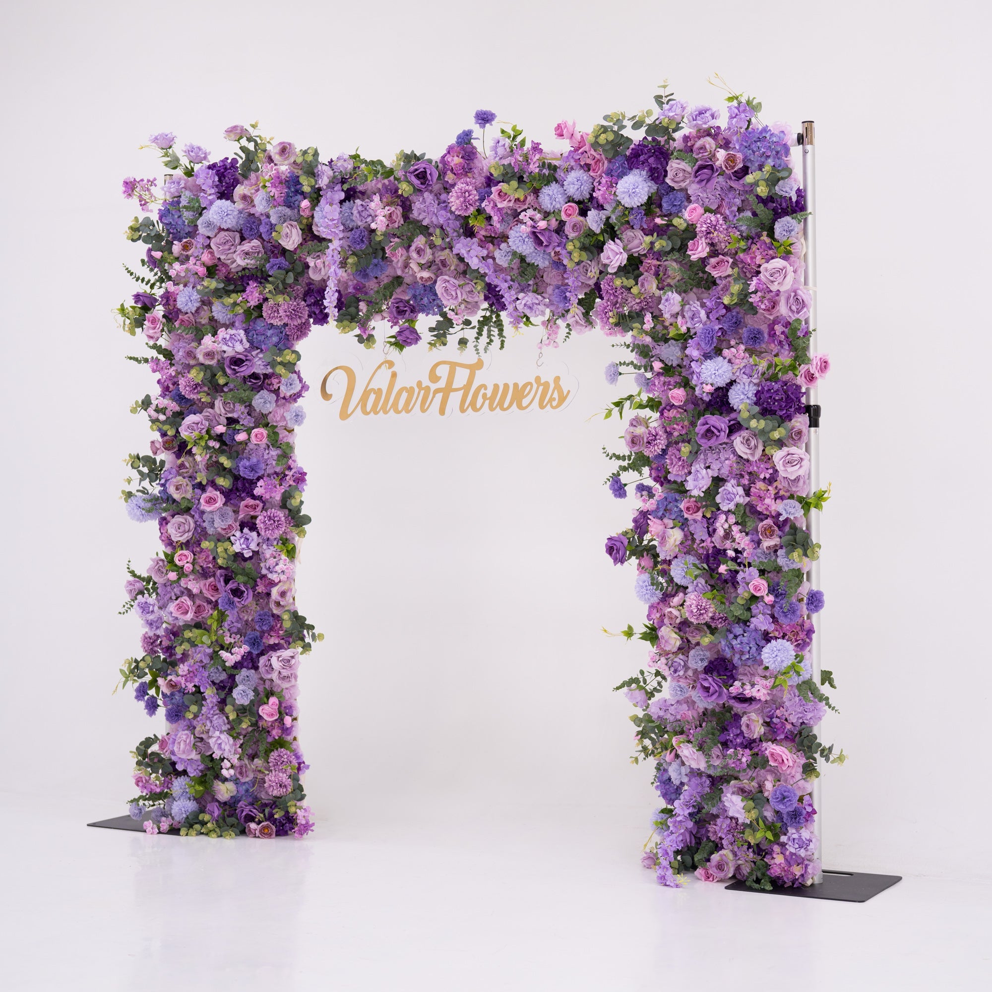ValarFlowers Presents: Lavender Elegance – A Lavish Display of Purple Blooms in an Artificial Fabric Flower Arch Decor-VF-490-2