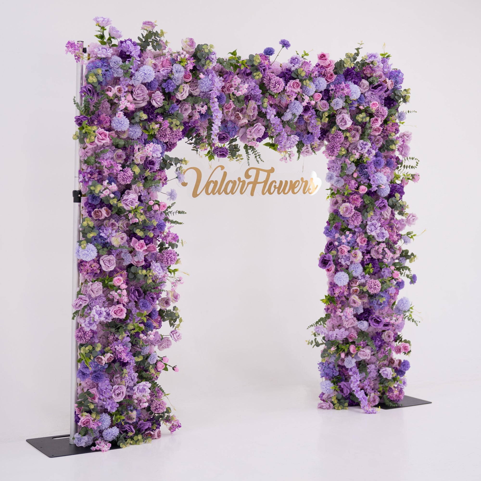 ValarFlowers Presents: Lavender Elegance – A Lavish Display of Purple Blooms in an Artificial Fabric Flower Arch Decor-VF-490-2