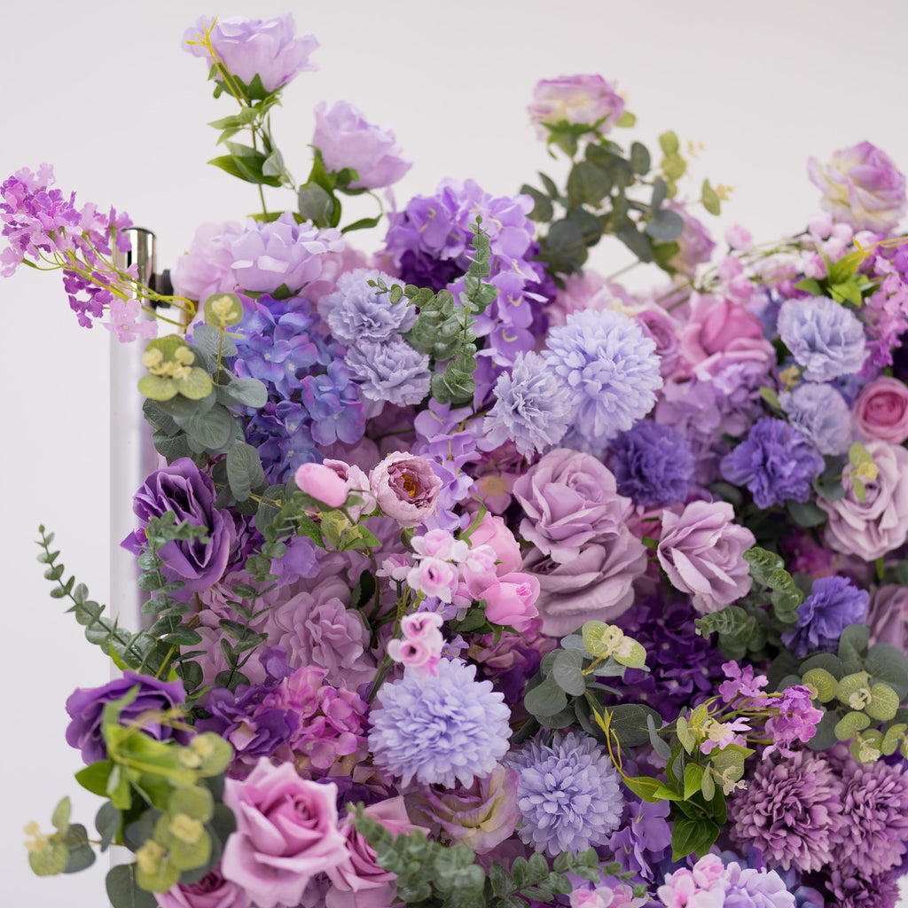 ValarFlowers Presents: Lavender Elegance – A Lavish Display of Purple Blooms in an Artificial Fabric Flower Arch Decor-VF-490-2