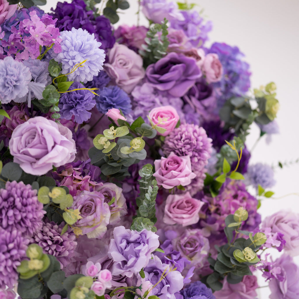 ValarFlowers Presents: Lavender Elegance – A Lavish Display of Purple Blooms in an Artificial Fabric Flower Arch Decor-VF-490-2