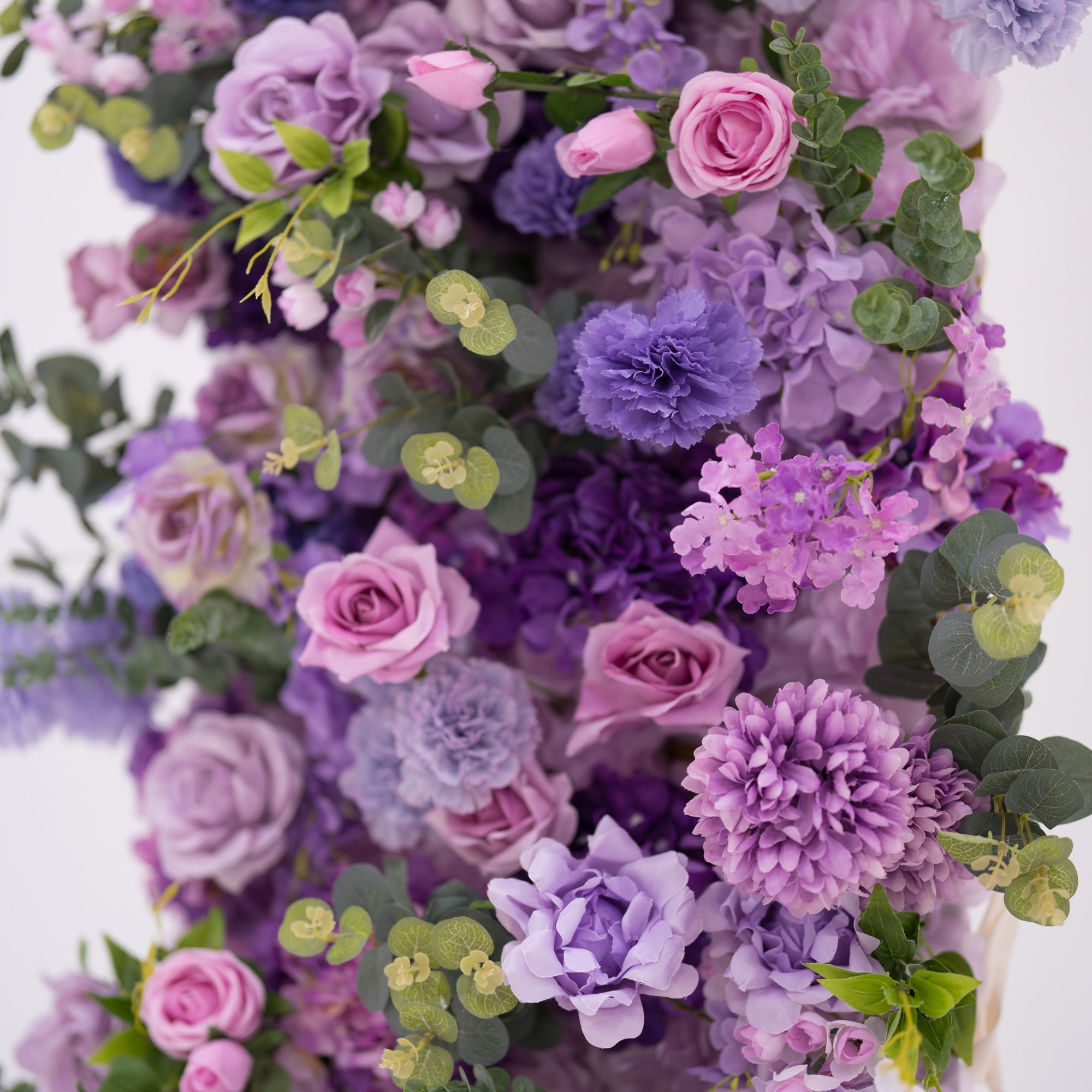 ValarFlowers Presents: Lavender Elegance – A Lavish Display of Purple Blooms in an Artificial Fabric Flower Arch Decor-VF-490-2