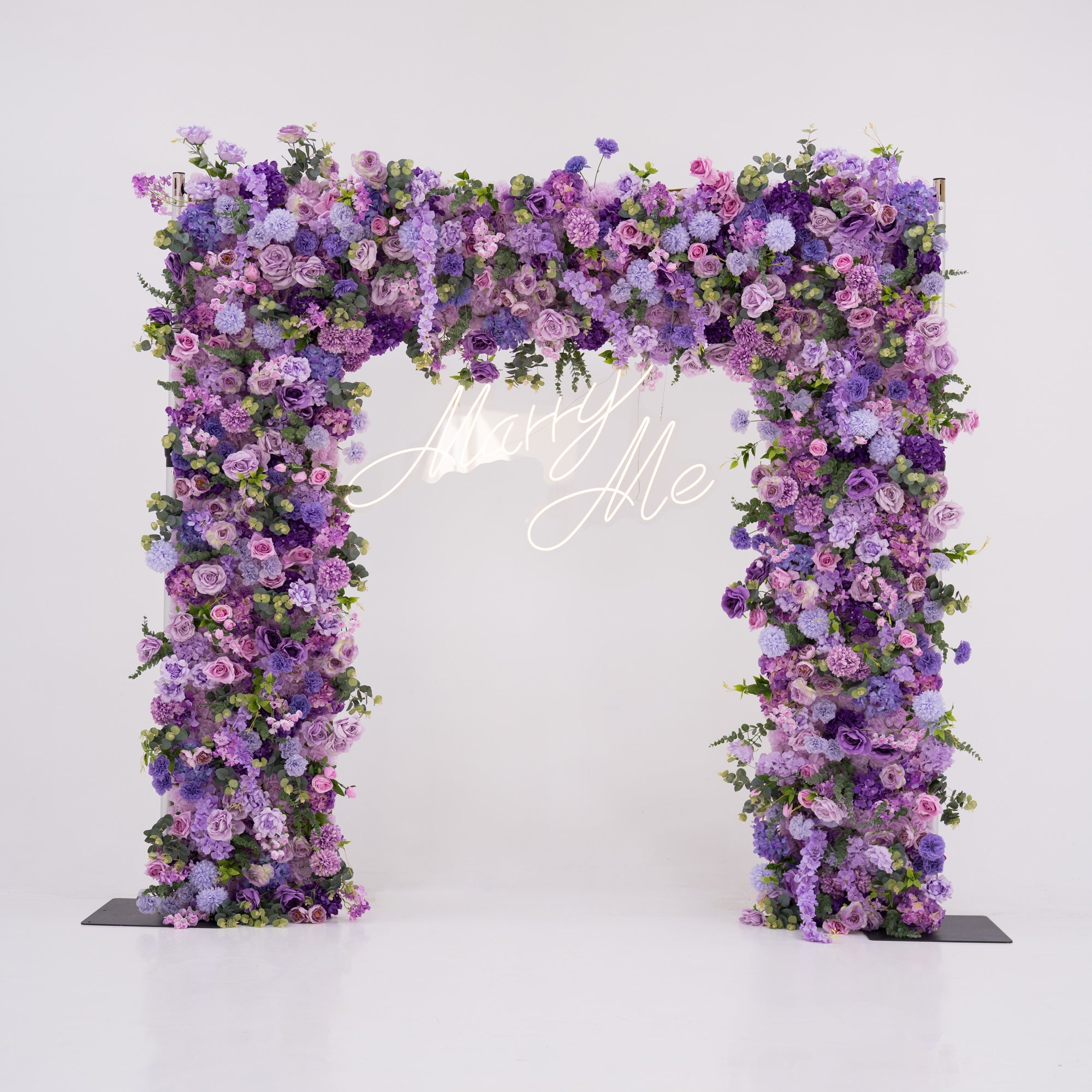 ValarFlowers Presents: Lavender Elegance – A Lavish Display of Purple Blooms in an Artificial Fabric Flower Arch Decor-VF-490-2