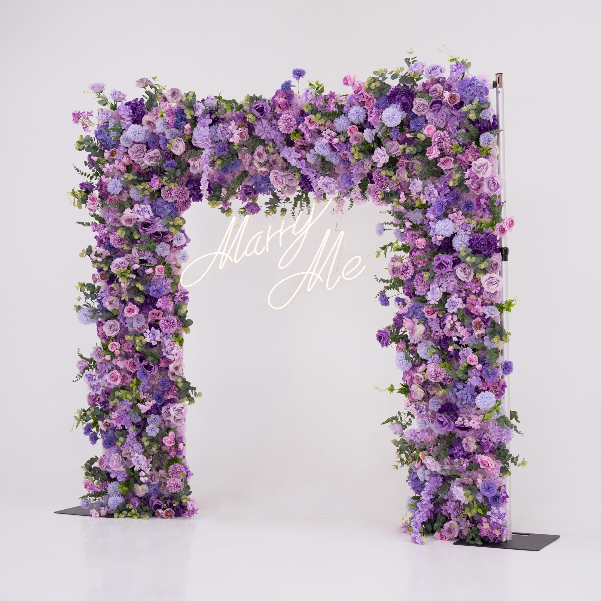 ValarFlowers Presents: Lavender Elegance – A Lavish Display of Purple Blooms in an Artificial Fabric Flower Arch Decor-VF-490-2