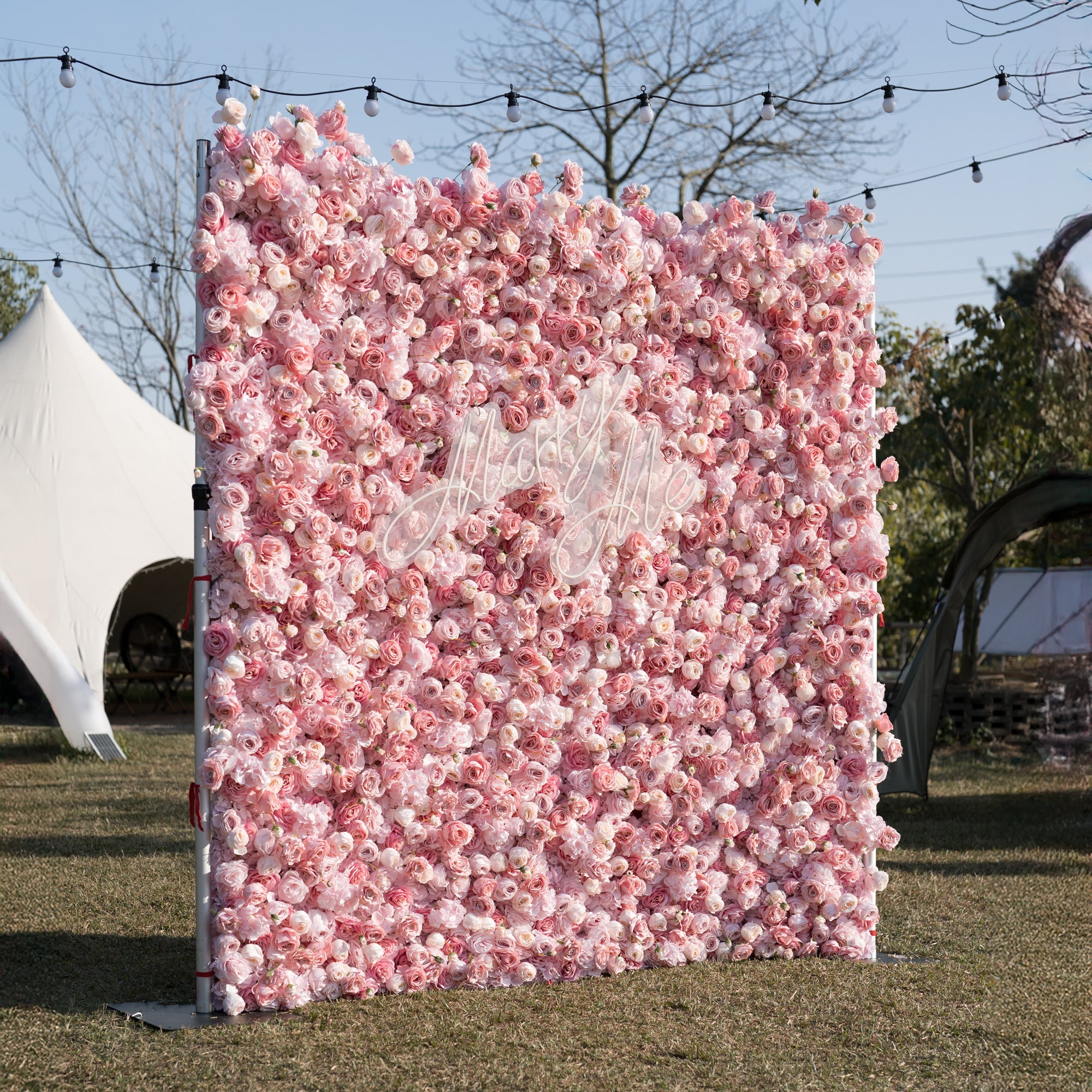 Valar Flowers Roll Up Artificial Lush Pink Floral Wall VF-501
