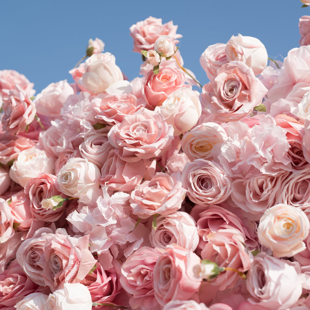 Valar Flowers Roll Up Artificial Lush Pink Floral Wall VF-501