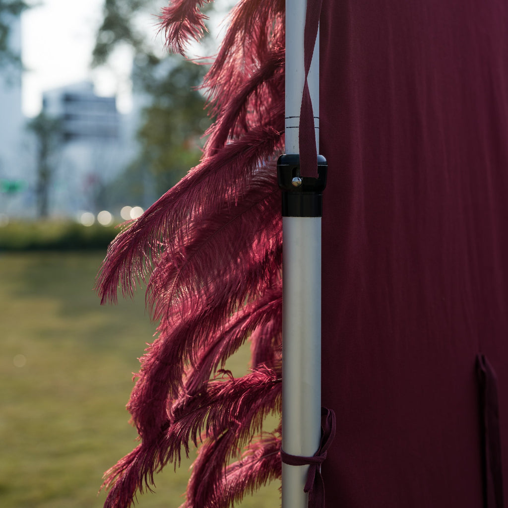 ValarFlowers Burgundy Artificial Feather Backdrop: Luxe Plume Display with 7+ Color Options & Custom Services. DIY Photo Booth Decoration-VF-164-Burgundy
