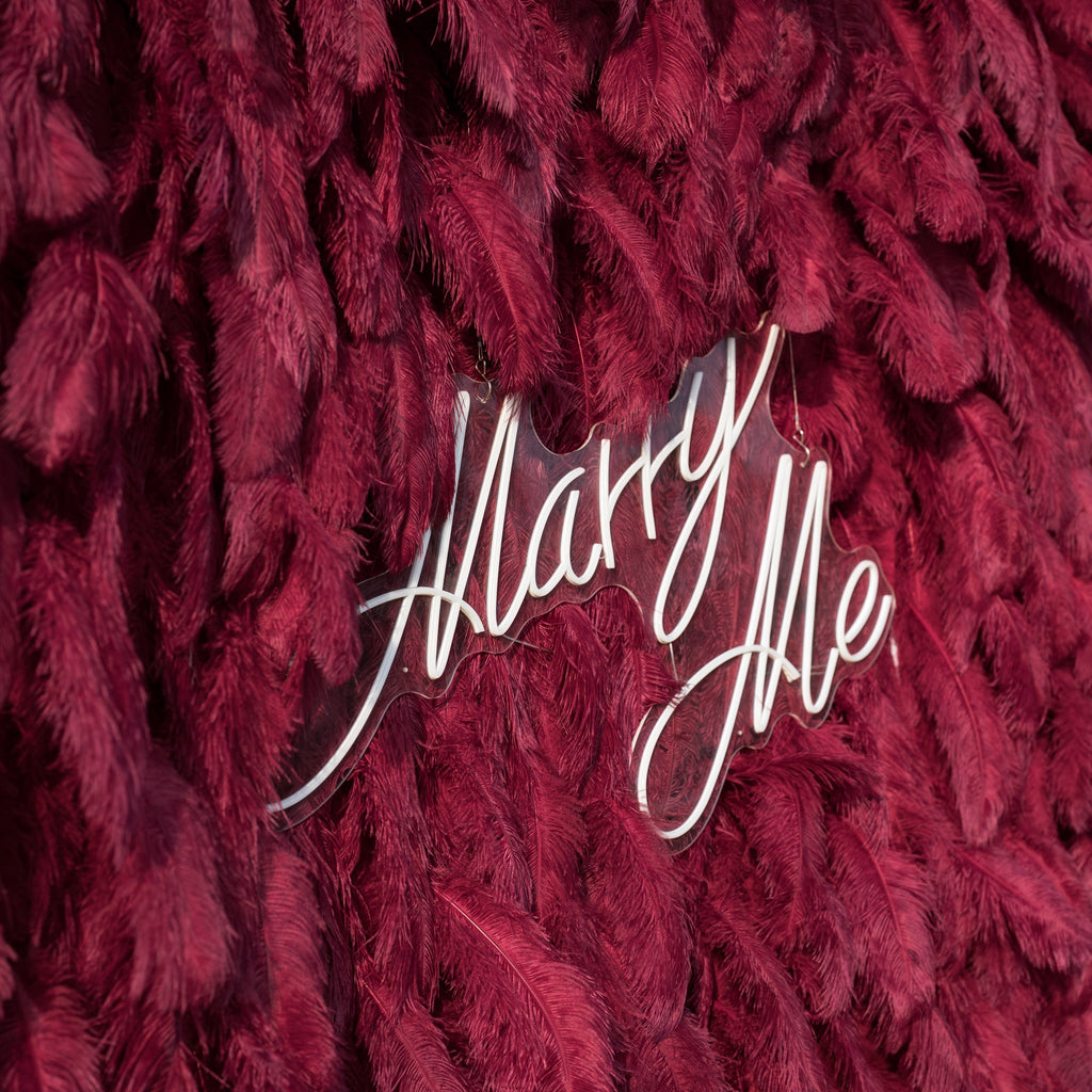 ValarFlowers Burgundy Artificial Feather Backdrop: Luxe Plume Display with 7+ Color Options & Custom Services. DIY Photo Booth Decoration-VF-164-Burgundy